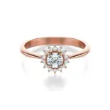 Pierścionek z różowego złota z diamentami